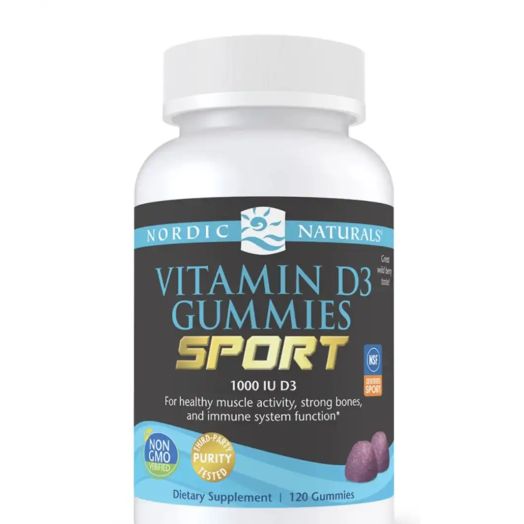 Nordic Naturals Vitamin D3 Gummies Sport, Wild Berry Flavor - 120 Gummies
