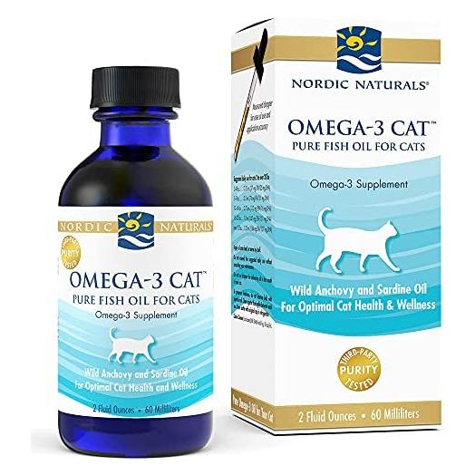 Nordic Naturals Omega-3 Cat, Unflavored - 2 oz - 304 mg Omega-3 Per One mL - Fish Oil for Cats with EPA & DHA - Promotes Heart, Skin, Coat, Joint, & Immune Health - Non-GMO