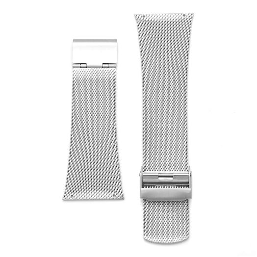 30mm Screwing Stainless Steel Watch Strap Replacement for Skagen (silver)