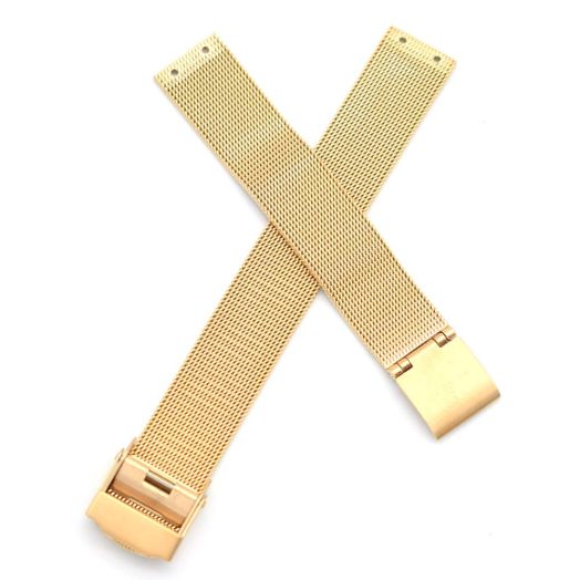 14mm Screwing Stainless Steel Watch Strap Replacement for Skagen (Gold)