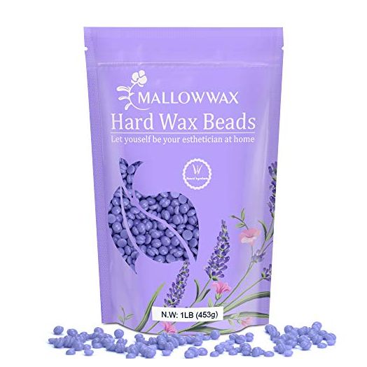 Hard Wax Beads - Mallowwax Hair Removal Wax Beans, Bikini Brazilian Wax - 1 LB Refill Waxing Beads for Eyebrow, Legs, Underarms for any Wax Warmer (Coarse Body Hair Specific)