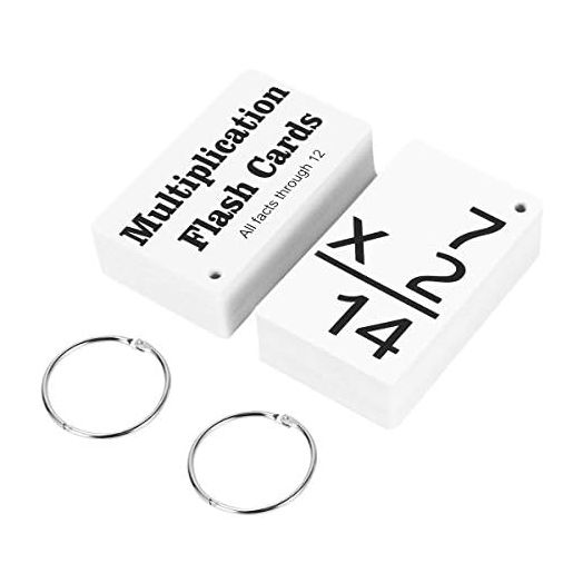 Multiplication Flash Cards 0-12 (All Facts 156 Cards) with 2 Rings Math Operation Games Class Quiz Teaching Tools Skill Drill Flash Cards
