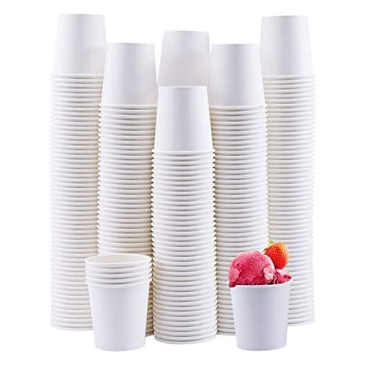 4oz Disposable Paper Cups, Hot/Cold Beverage Drinking Cup, Small Paper Cups for Bathroom and Mouthwash (300 Pack)
