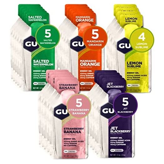 GU Energy Original Sports Nutrition Energy Gel, 24-Count, Assorted Fruity Flavors