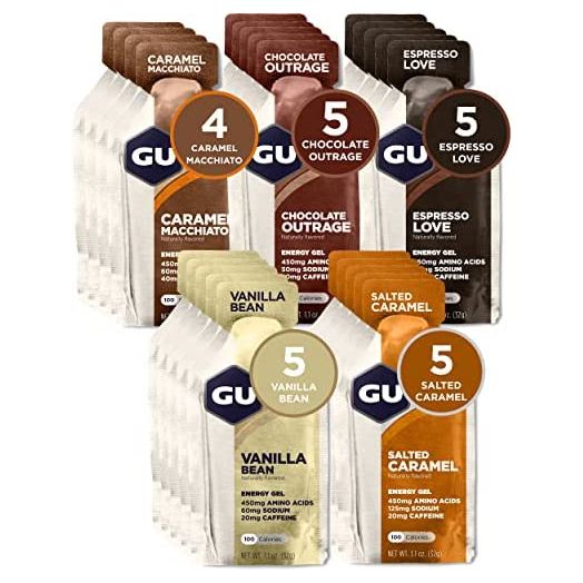 GU Energy Original Sports Nutrition Energy Gel, 24-Count, Assorted Indulgent Flavors