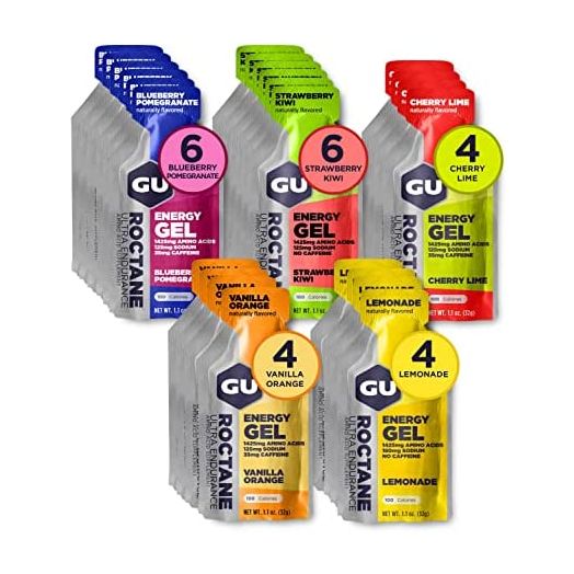 GU Energy Roctane Ultra Endurance Energy Gel, 24-Count, Quick On-The-Go Fuel, Fast Acting Sports Nutrition for Running and Cycling, Assorted Flavors (Packaging May Vary)