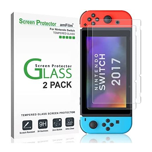 amFilm Tempered Glass Screen Protector for Nintendo Switch 2017 (2-Pack)
