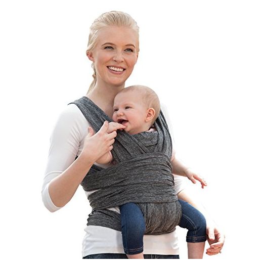 Boppy Baby Carrier - ComfyFit, Heathered Gray with Waist Pocket, Hybrid Wrap, 3 Carrying Positions, 0m+ 8-35lbs, Soft Yoga-Inspired Fabric with Integrated Storage Pouch