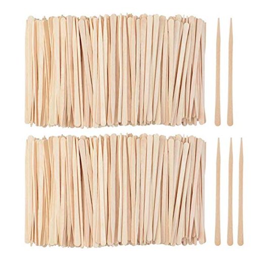 1200 Pack Wooden Waxing Sticks Wax Spatulas Sticks Small Wax Applicator Sticks Wood Craft Sticks Spatulas Applicator for Hair Eyebrow Nose Removal (Without Handle)