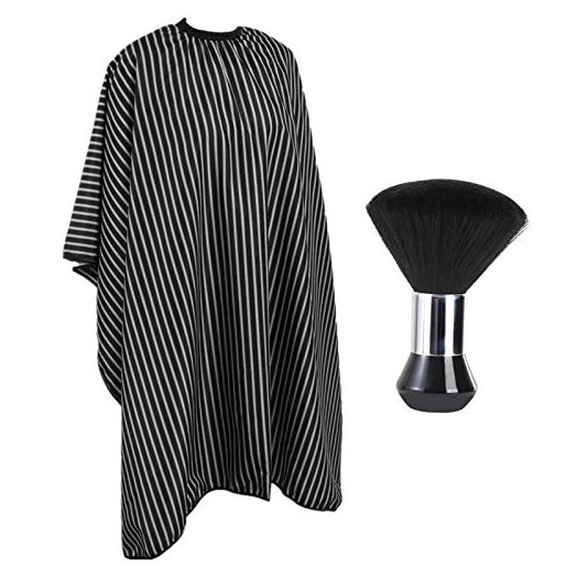 Barber Cape and Neck Duster Brush, Waterproof Polyester Salon Hair Cutting Cape