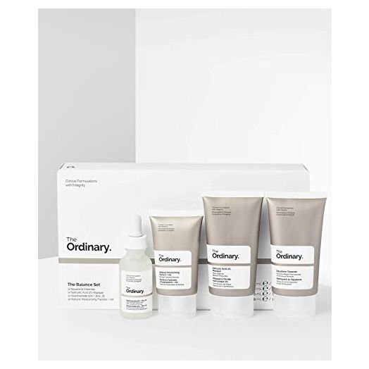 The Ordinary The Balance Set (4 Pcs: Squalance Cleanser + Salicylic Acid 2% Masque + Niacinamide 10% + Zinc 1% + Natural Moisturizing Factors + HA)