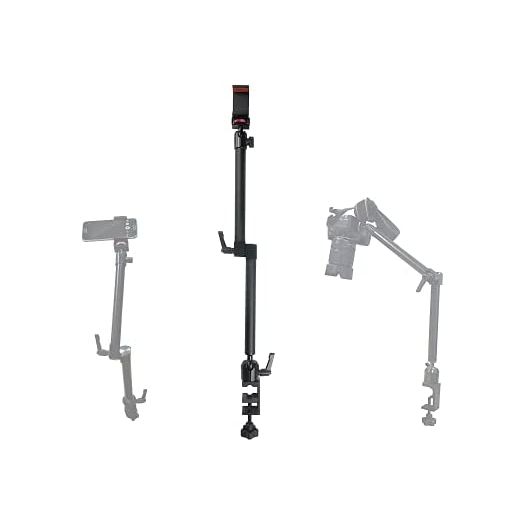 Arkscan MCM5 Tabletop Photography Videography Live Stream Zoom Meeting Classroom Table clamp Mount with ¼-20 mounting Bolt for iPhone Android Smartphone, and Nikon Sony Canon Camera & Camcorder
