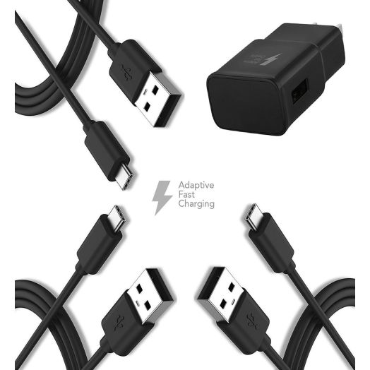Ixir Sony Xperia X Compact Charger Fast Type-C USB 2.0 Cable Kit by TruWire - (1 Wall Charger + 3 Type-C Cable) True Digital Adaptive Fast Charging uses dual voltages for up to 50% faster charging!