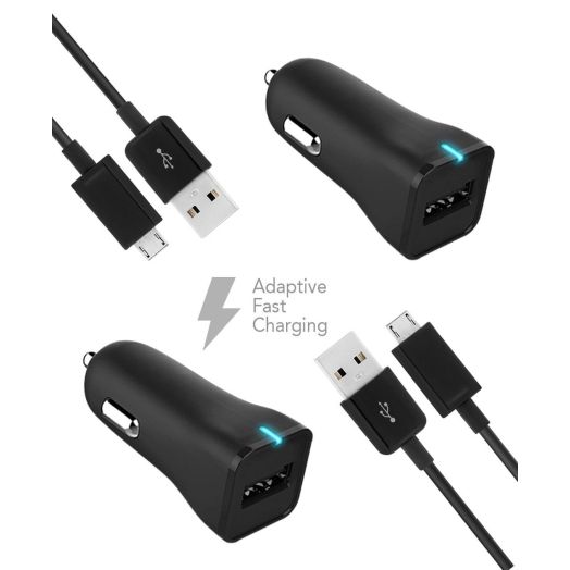 Ixir Huawei Ascend Y210D Charger Micro USB 2.0 Cable Kit by Ixir - (Car Charger + Cable) True Digital Adaptive Fast Charging uses dual voltages for up to 50% faster charging!