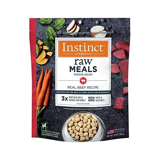 Instinct Freeze Dried Raw Meals Grain Free Real Beef Recipe Dog Food, 25 oz. Bag