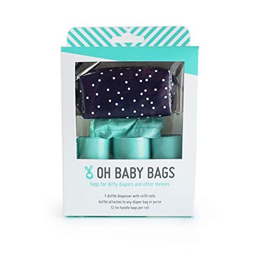 Oh Baby Bags - Duffel Dispenser Gift Box - NVY/Wht Dot