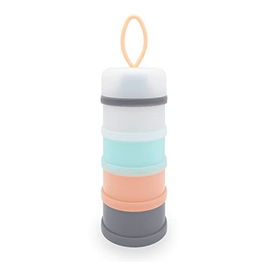 LADISO Baby Formula Dispenser, Formula Container, BPA Free, 4 Layers, Baby Feeding Travel Storage Container, Portable Milk Powder Dispenser Container, Non-Spill Stackable Baby Snack Storage Container
