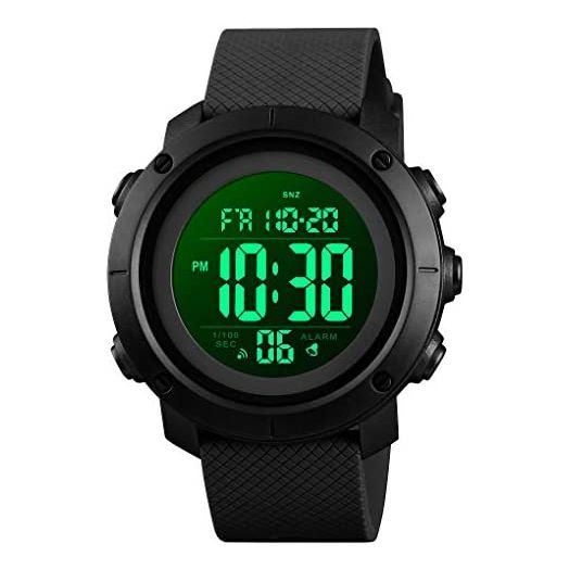 Mens Watch,Digital Sports Watch Waterproof Military Outdoor Black Large Face Watch for Men with Stopwatch LED Back Ligh/Alarm/Date Wrist Watches.