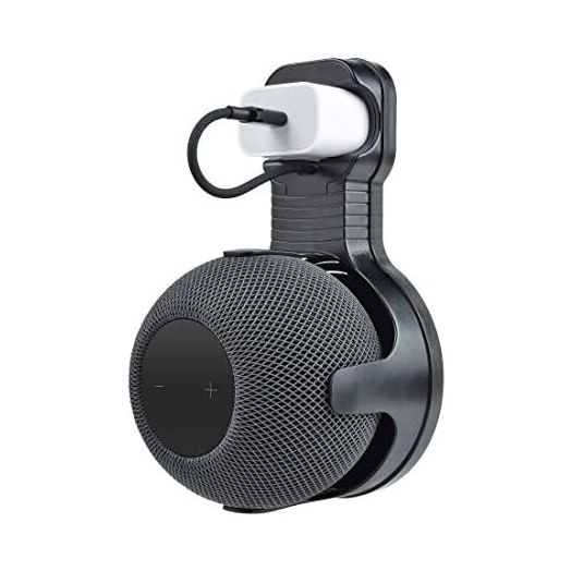 PETIMETI Wall Mount Holder for Homepod Mini, Space Saving, Cord Management and Easily Moved Accessories for Homepod Mini(Black,1 Pack)