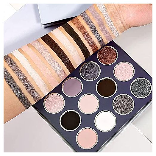 DE'LANCI Smokey Grey Black Eyeshadow Palette, Pigmented Velvety Cream Matte Shimmer Neutral Silver Eyeshadow Pallet,Long-Lasting Natural Nude Brown Dark Small Makeup Palette Eye Shadow, Cruelty Free…