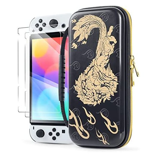 Carrying Case for Switch/Switch OLED, Portable Switch Travel Case with Handle and 10 Game Card Slots, Hard Shell Protective Case Compatible with Switch Console and Accessories