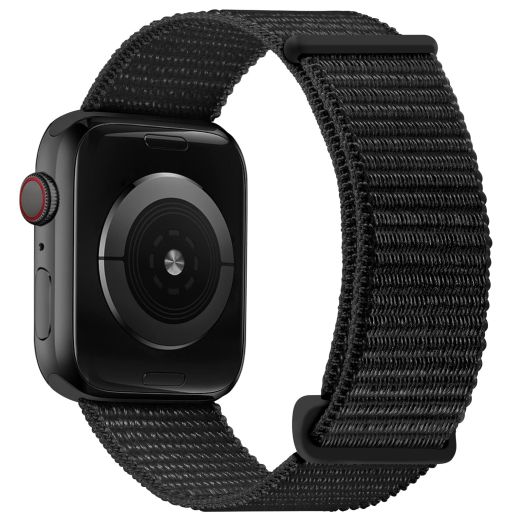 OXWALLEN Sport Loop Nylon Band Compatible with Apple Watch Series 9/8/7/6/5/4/3 SE Ultra 2/1 49mm 45mm 44mm 42mm, Adjustable Comfortable Braided Rugged Strap for iWatch Women Men, Black
