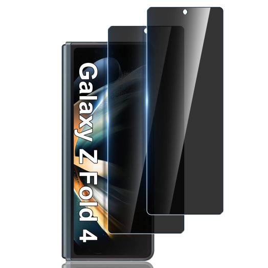 LYWHL [2 Pack for Samsung Galaxy Z Fold 4 Privacy Screen Protector, Anti Spy Tempered Glass Front Protective Film for Galaxy Z Fold 4 5G 6.2 Inch, Anti Scratch Case Friendly Easy Install - Black