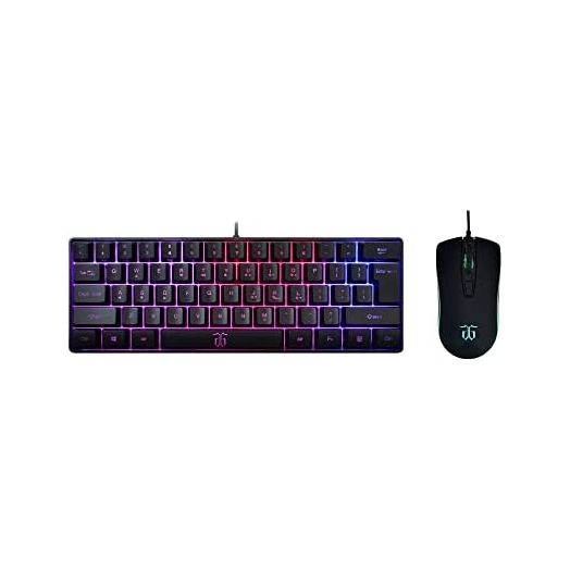 DGG 60% Gaming Keyboard and Mouse Combo, Small Keyboard and Mouse Set, Mini Gaming Keyboard 61 Keys True RGB Mechanical Feel, for Computer PC Gamer