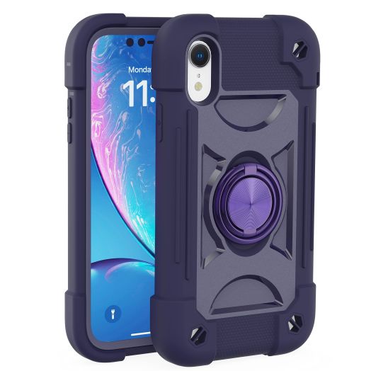 MARKILL Compatible with iPhone Xs Max Case 6.5 Inch with Ring Stand, Heavy-Duty Military Grade Shockproof Phone Cover with for iPhone Xs Max. (Deep Purple)