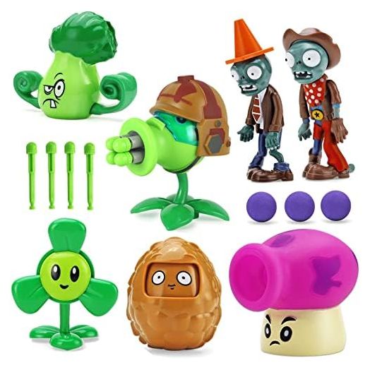 7 PCS Plants and Zombies Toys Action Figures PVZ Toys Set 1 2 Series Great Gifts for Kids and Fans,Birthday and Christmas Party