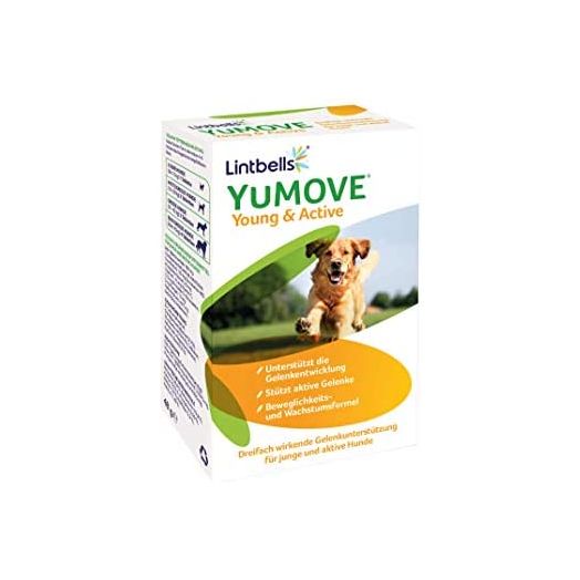 YuMOVE Young & Active Dog Tablets | Hip and Joint Supplement for Dogs with Glucosamine, Chondroitin, Hyaluronic Acid, Green Lipped Mussel| Dogs Aged Under 6 | 60 Tablets