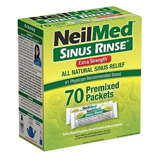 NeilMed's Sinus Rinse Extra Strength Pre-Mixed Hypertonic Packets, 70 Count Box