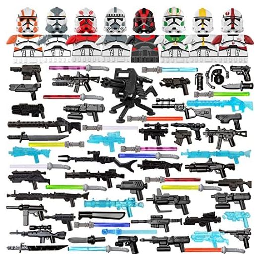 Military Minifigures Weapon Armor Kit for Star War Army Weapons and Accessories Set Compatile with Major Block Brands - 81pcs