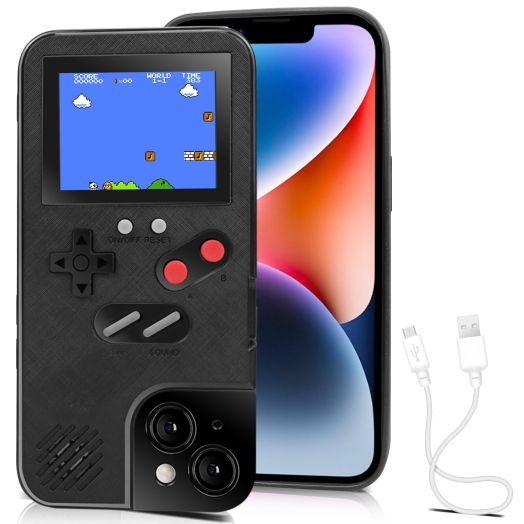 Game Phone Case, 168 Built-in Small Video Games, Black, Compatible with iPhone 14 Pro Max