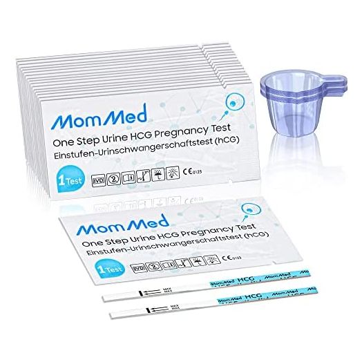 MomMed Pregnancy Test, 20-Count Pregnancy Test Strips, HCG Test Strips Pregnancy with 20 Urine Cups