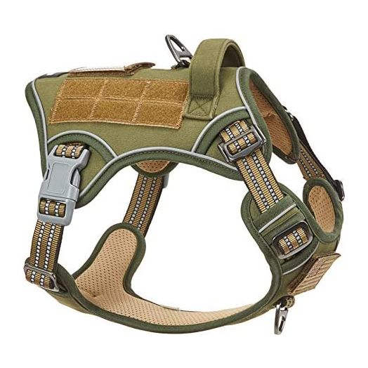 BUMBIN Tactical Dog Harness for Large Medium Small Dogs No Pull, Famous TIK Tok No Pull Dog Harness, Fit Smart Reflective Pet Walking Harness for Training, Adjustable Dog Vest Harness with Handle