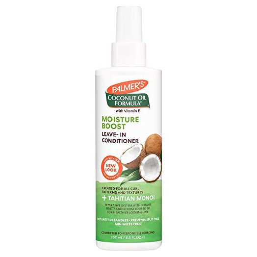 Palmer's Coconut Oil Formula Moisture Boost Leave-In Conditioner Spray, Instantly Detangle, Hydrate and Strengthen Textured and Curly Hair, 8.5 Ounce