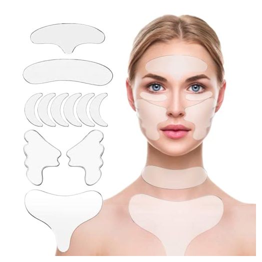 Wrinkles Patches Chest Wrinkle Pads - Decollete Anti Cleavage Wrinkles Silicone Pad Set of 11 Reusable Patches for Skin Lines Prevention - Overnight Wrinkle Remover Treatment while Sleeping