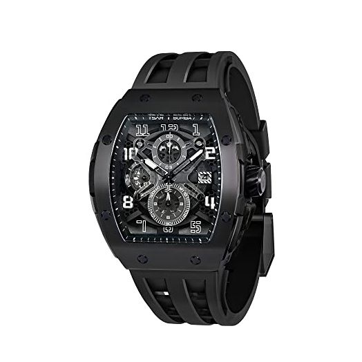 Mens Watches Waterproof 50M Analog Chronograph Men’s Dress Business Work Watch Luxury Tonneau Watches for Men