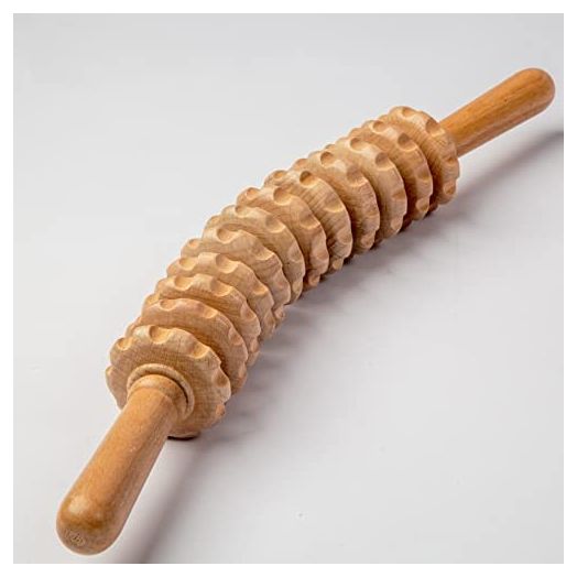 Mikako Curved Wood Therapy Roller Massage Tools, Lymphatic Drainage, Wooden Massage & Muscle Roller Stick | Maderoterapia Rolling Body Massager for Pain Relief, Cellulite