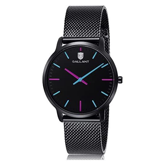 Mens Quartz Watch, Unisex Wrist Watch Stainless Steel Mesh Watches Casual Minimalist Wristwatch Waterproof Watch