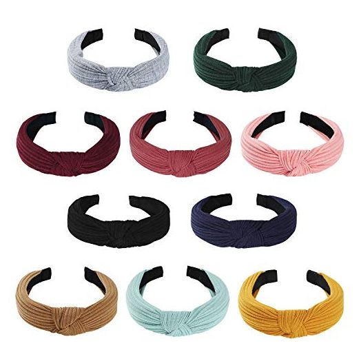 10 Pcs Headbands for Women, Wide Headbands Knotted Headbands for Women, Headbands for Women Hair, Women Headbands Fashion Turban Headbands Hair Hoops Hair Accessories for Women and Girls