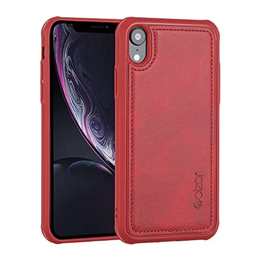 Molzar MAG Series iPhone Xr Case, Built-in Metal Plate for Magnetic Car Phone Holder, Support Qi Wireless Charging, Compatible with iPhone Xr, Red