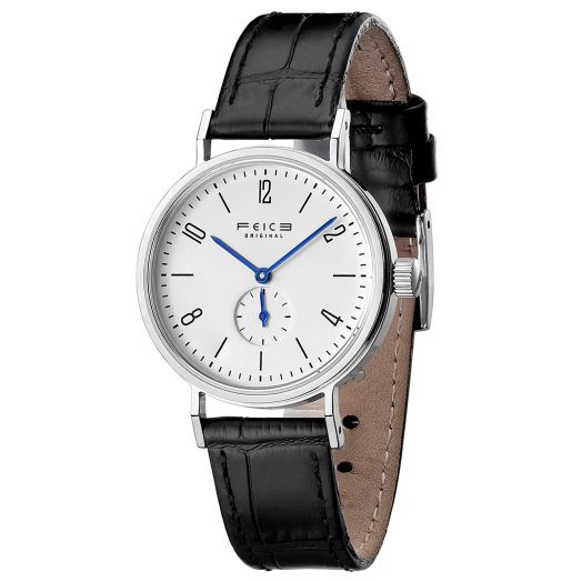 FEICE Women Watches Leather Band Minimalist Round Waterproof Watch Bauhaus Design Analog Display Casual Quartz Watches for Girls Ladies Elegant Gifts -FS201