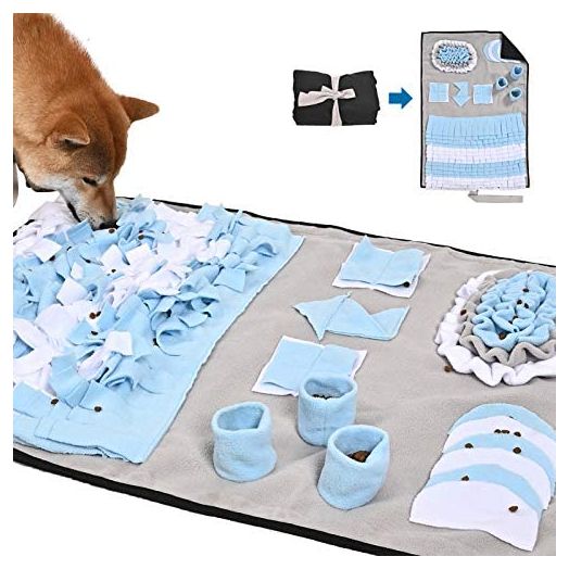 Juqiboom Pet Snuffle Mat for Small/Medium Dogs and Cats, Encourages Natural Foraging Skills for Pets, Interactive Dog Toy - Slow Feeder Puzzle Toy - Activity Feeding Mat for Stress & Anxiety Relief