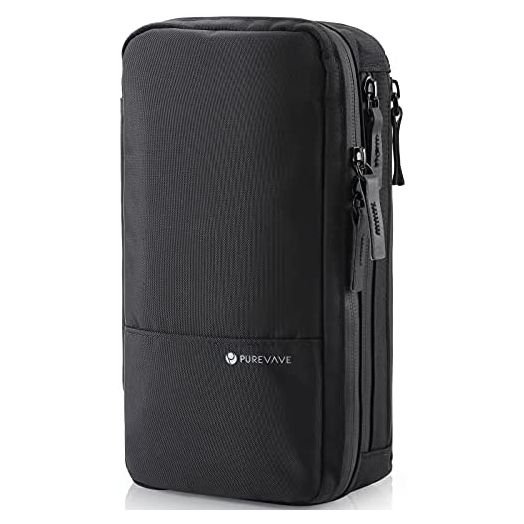 Purevave Compact Mens Toiletry Travel Bag Hanging, Mens Dopp Kit for Travel Waterproof, Wash Pouch Black