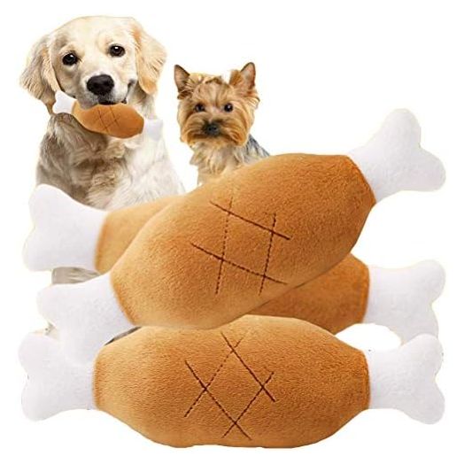 SEIS 2pack Chicken Leg Plush Toy Pet Squeaker Toy Dog Cat Chewing Toys for Small Medium Large Dog Pets (2Pack)