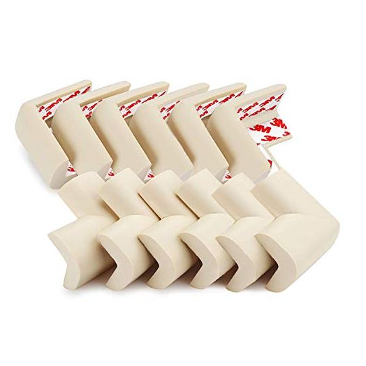 Soft Corner Protector, Baby Safety Cushion, Corner Bumpers for Furniture, Corner Proofing for Baby, Corner Cushion,Safety Table Edge Protector, Baby Proofing Edge, Corner Guards, 12 Pack, Beige