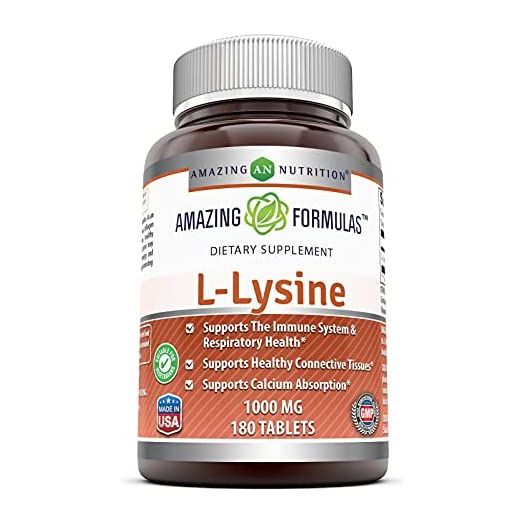 Amazing Nutrition Amazing Formulas L-Lysine Amino Acid Supplement, 180 Count