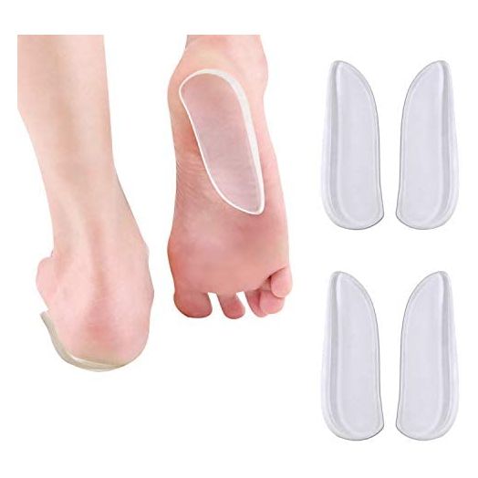 2 Pairs Medial & Lateral Heel Wedge Silicone Insoles - Corrective Adhesive Shoe Inserts for Foot Alignment, Knock Knee Pain, Bow Legs, Osteoarthritis for Men and Women
